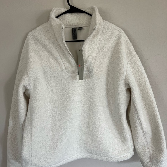 Sweaty Betty Lomond Fleece Half Zip Pullover Lily White - Picture 3 of 10